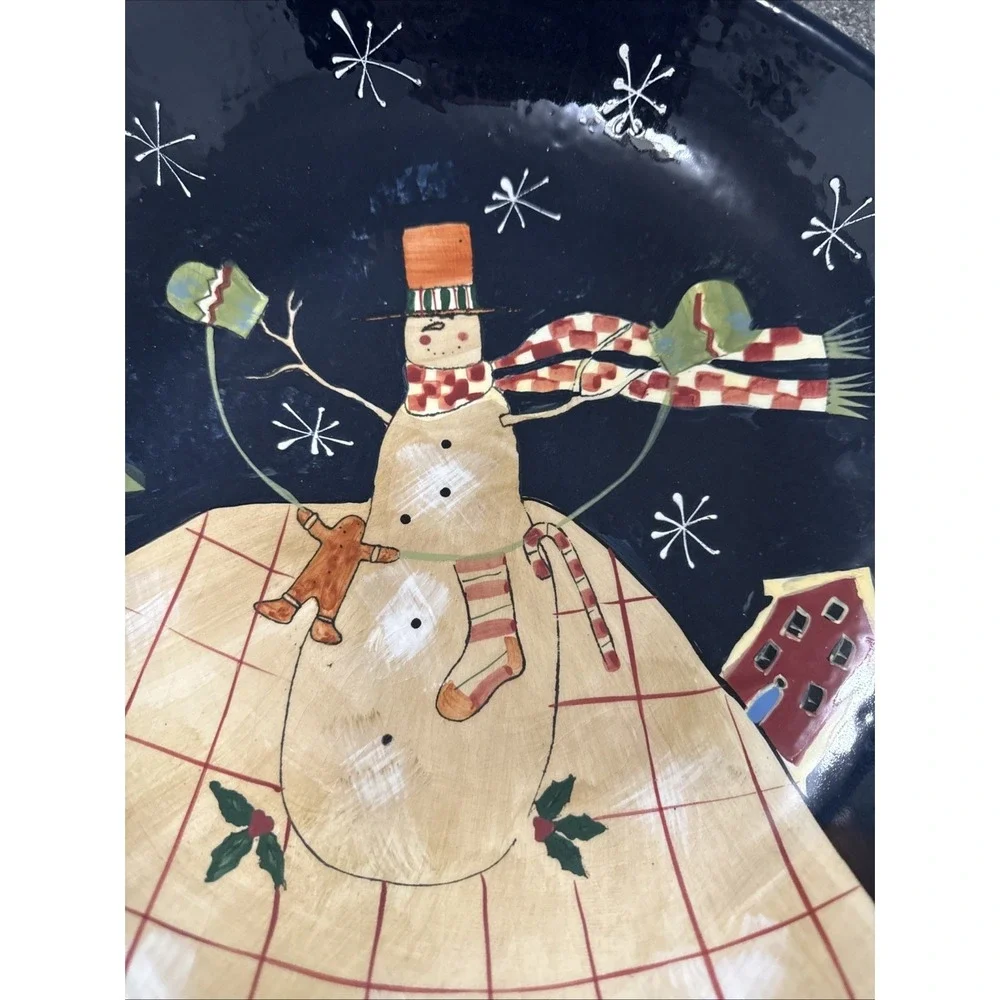 Certified International Susan Winger Snowman Large 13" Serving Bowl Holiday - Picture 5 of 5